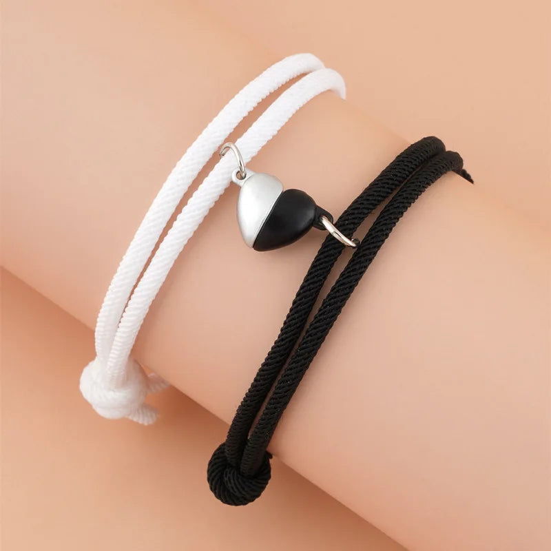 Heart-Shaped Magnetic Couples Bracelet