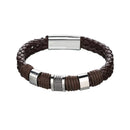 Black Braid Leather Bracelets For Men