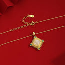 Alluring 18K Gold-Plated Jade Pendant Necklace