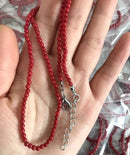 Tinny Beaded Red Coral Chocker Necklace