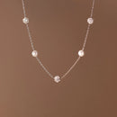 Y Shape Pearl Crystal Ball Necklace