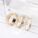 Stainless Steel 14K Gold Color Engagement Eternity Ring