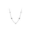 Y Shape Pearl Crystal Ball Necklace