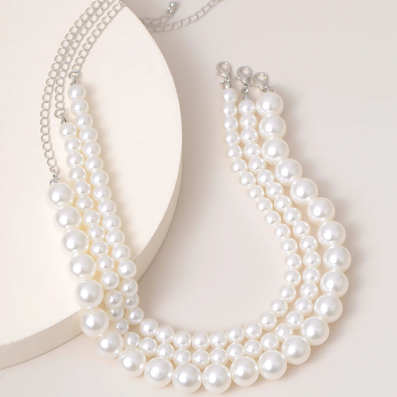 Pearl Multi Layered Beaded Necklace