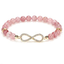 Strawberry Stone Beaded Infinity Bracelet