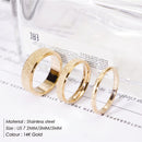 Stainless Steel 14K Gold Color Engagement Eternity Ring