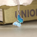 Simple Design Blue Butterfly Necklace