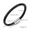 Black Color Magnetic leather bracelet