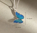 Simple Design Blue Butterfly Necklace