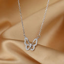 Simple Design Zircon Butterfly Necklace