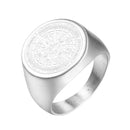 Round Signet Compass Ring for Men & Women