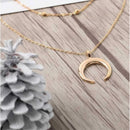 Double Layer Moon Star Necklace