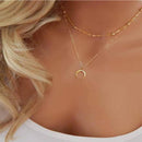 Double Layer Moon Star Necklace